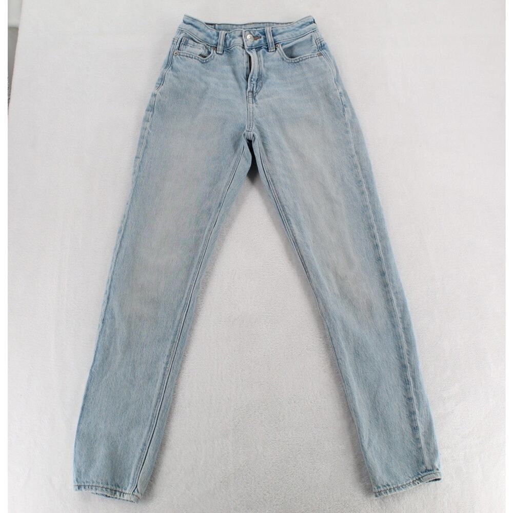 American Eagle Jeans Women's Size 000 Light Wash Mom High Rise Stretch Denim